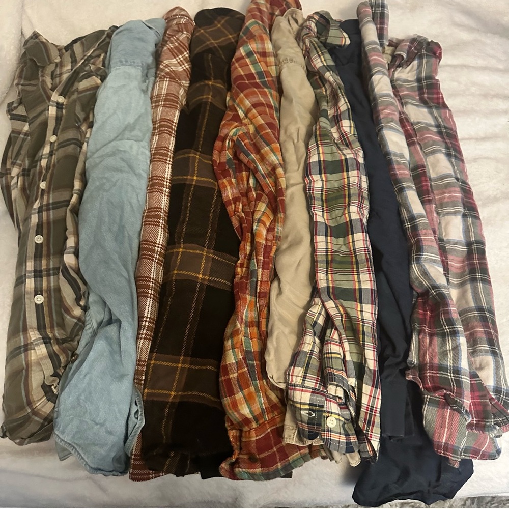 9 total- Men's Casual Plaid Shirt Collection
